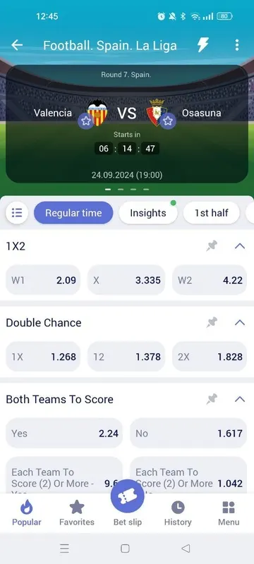 LuckyPari app football markets